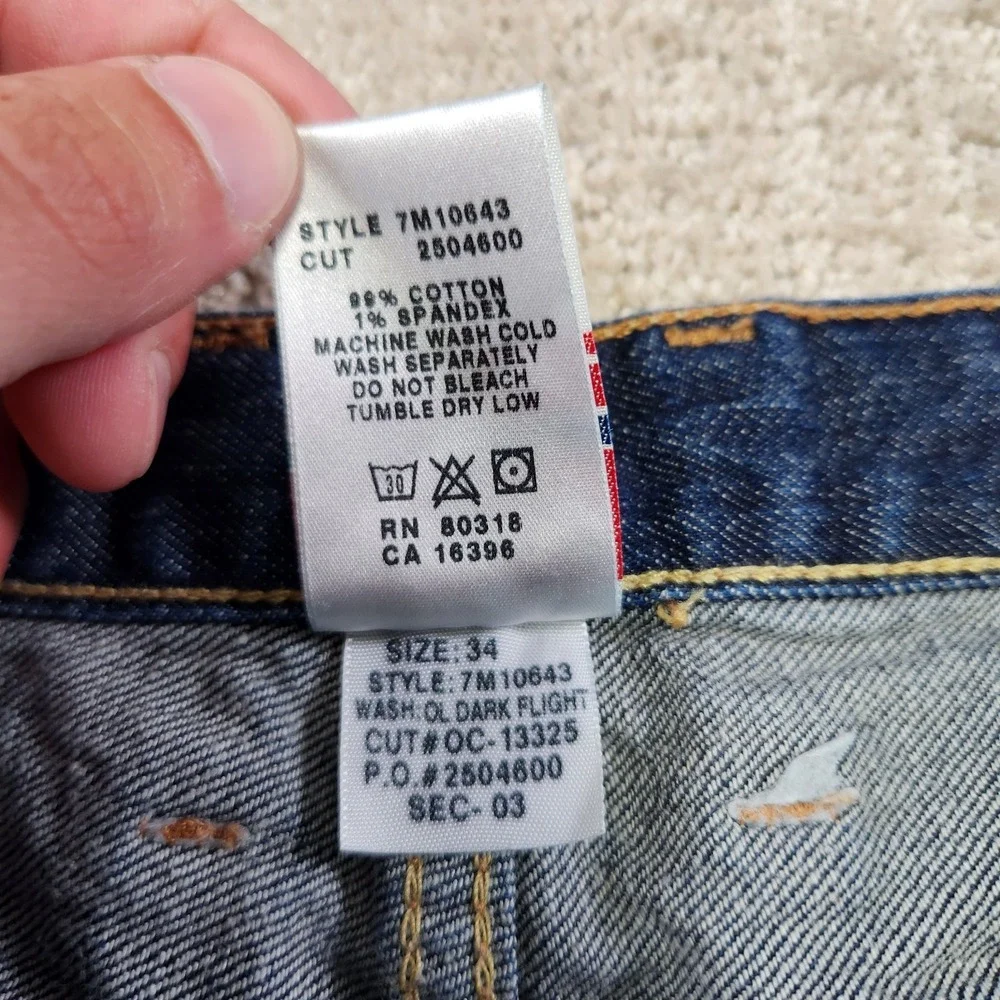 Vintage Lucky Brand Jeans Men 34x30 Relaxed Bootcut Baggy Y2K‎ Denim Dark Flight